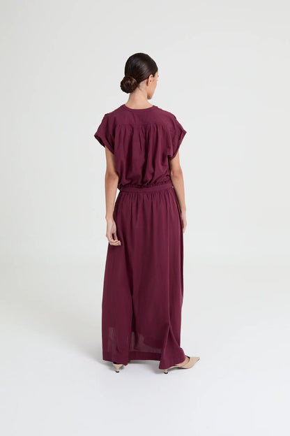 YULIA BLOUSE BURGUNDY