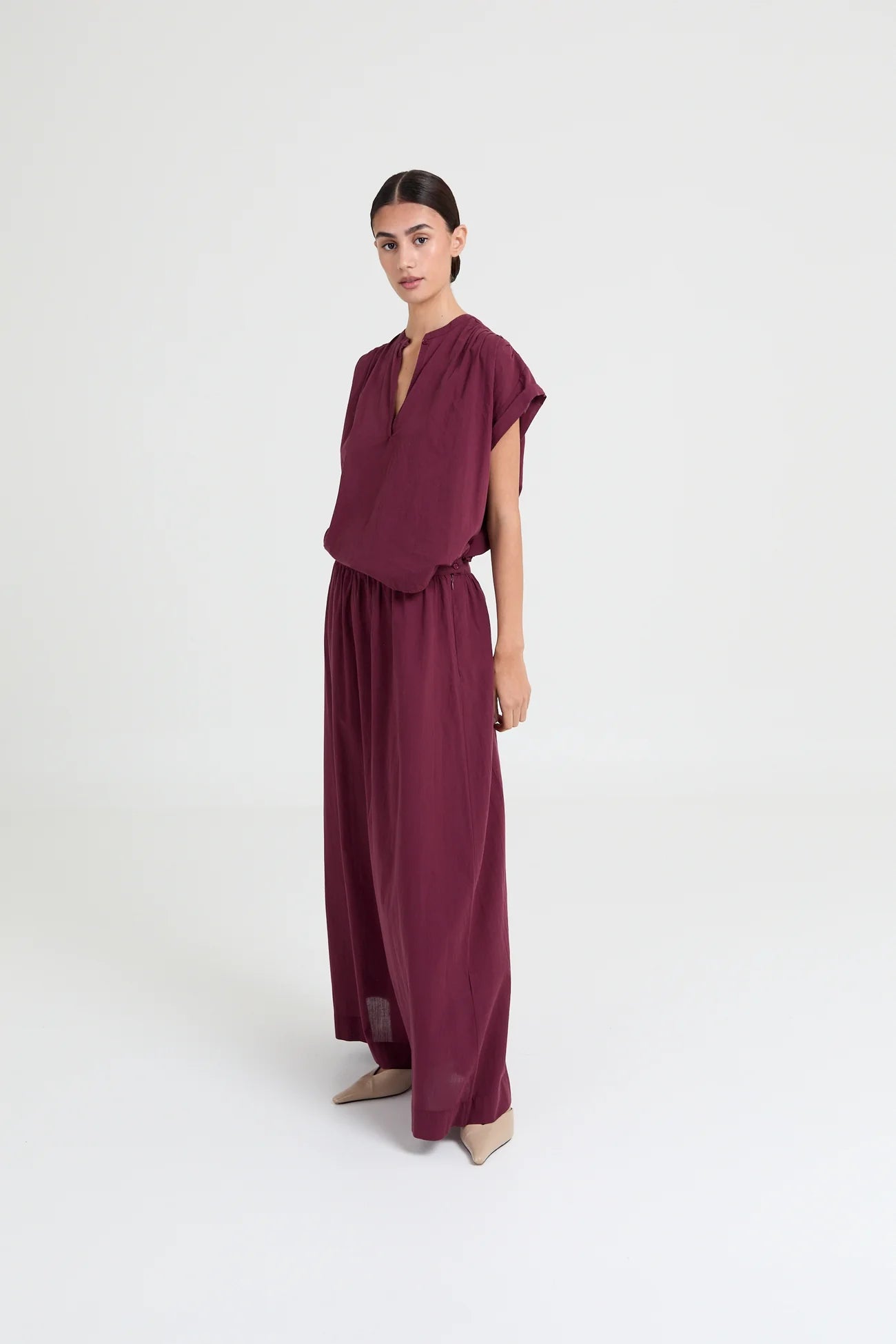 YULIA BLOUSE BURGUNDY