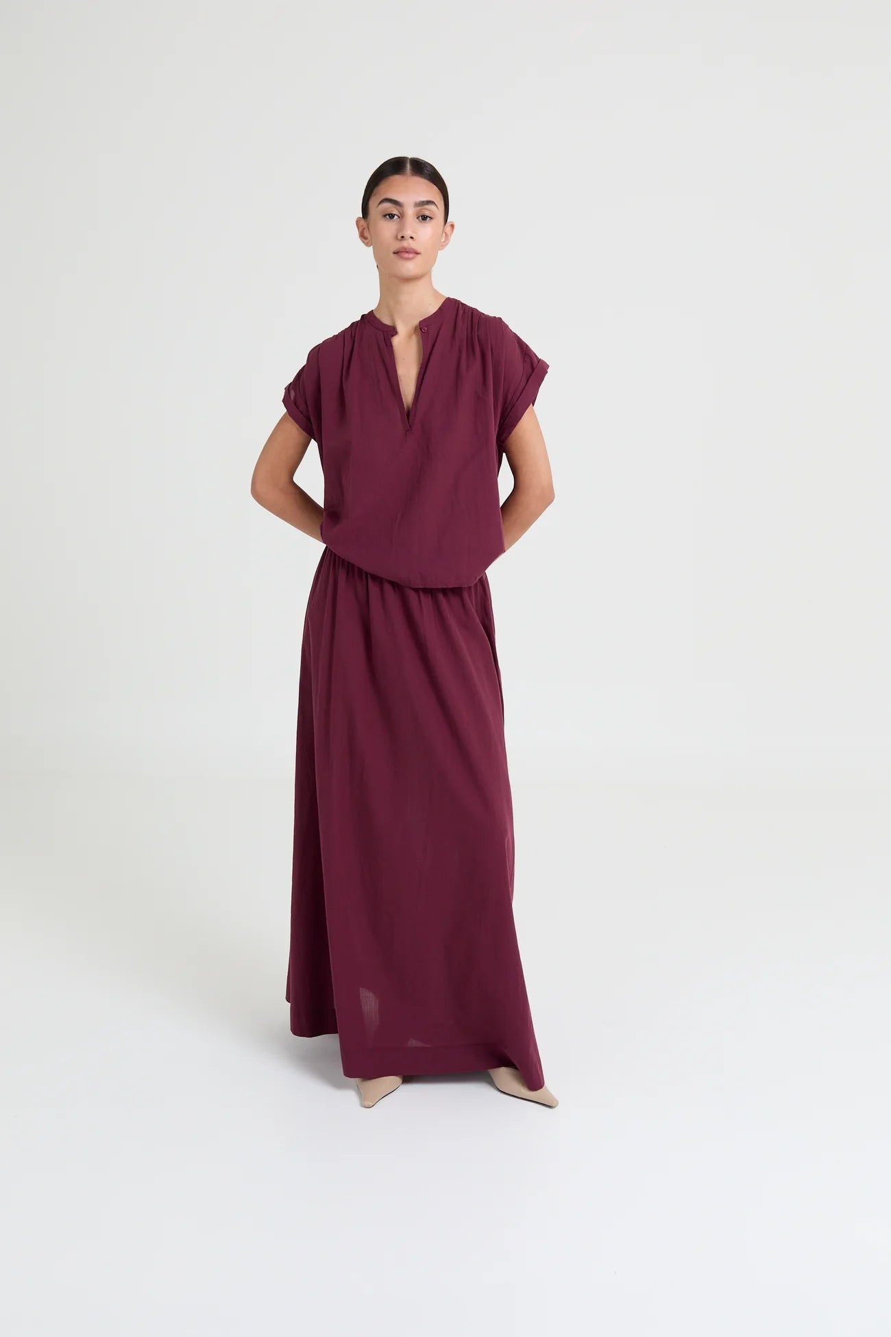 YULIA BLOUSE BURGUNDY