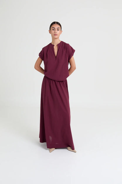 YULIA BLOUSE BURGUNDY