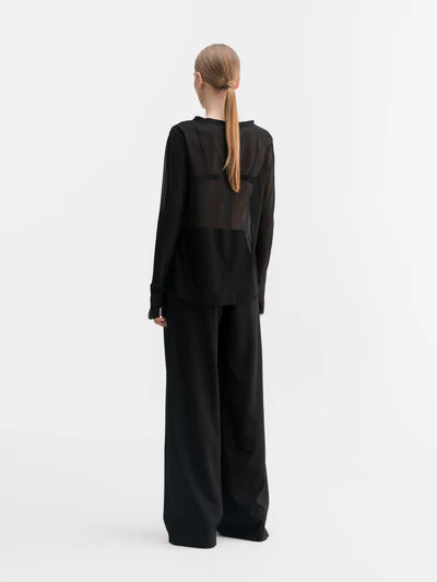 MEL WOOL TROUSERS BLACK