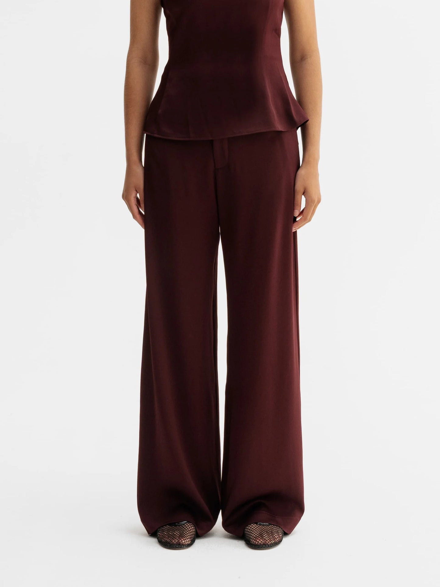 MILA TROUSERS - BURGUNDY