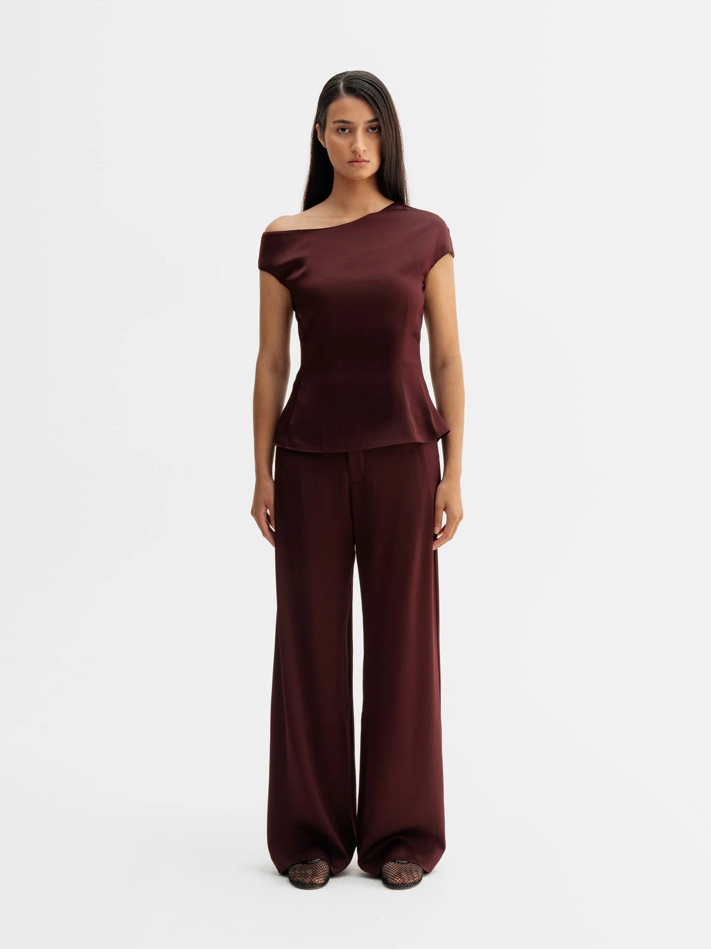 MILA TROUSERS - BURGUNDY