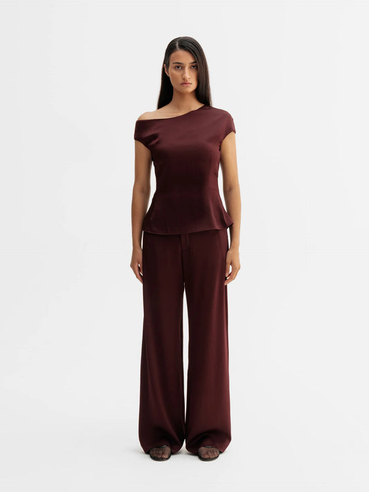 MILA TROUSERS - BURGUNDY
