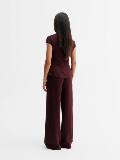 MILA TROUSERS - BURGUNDY