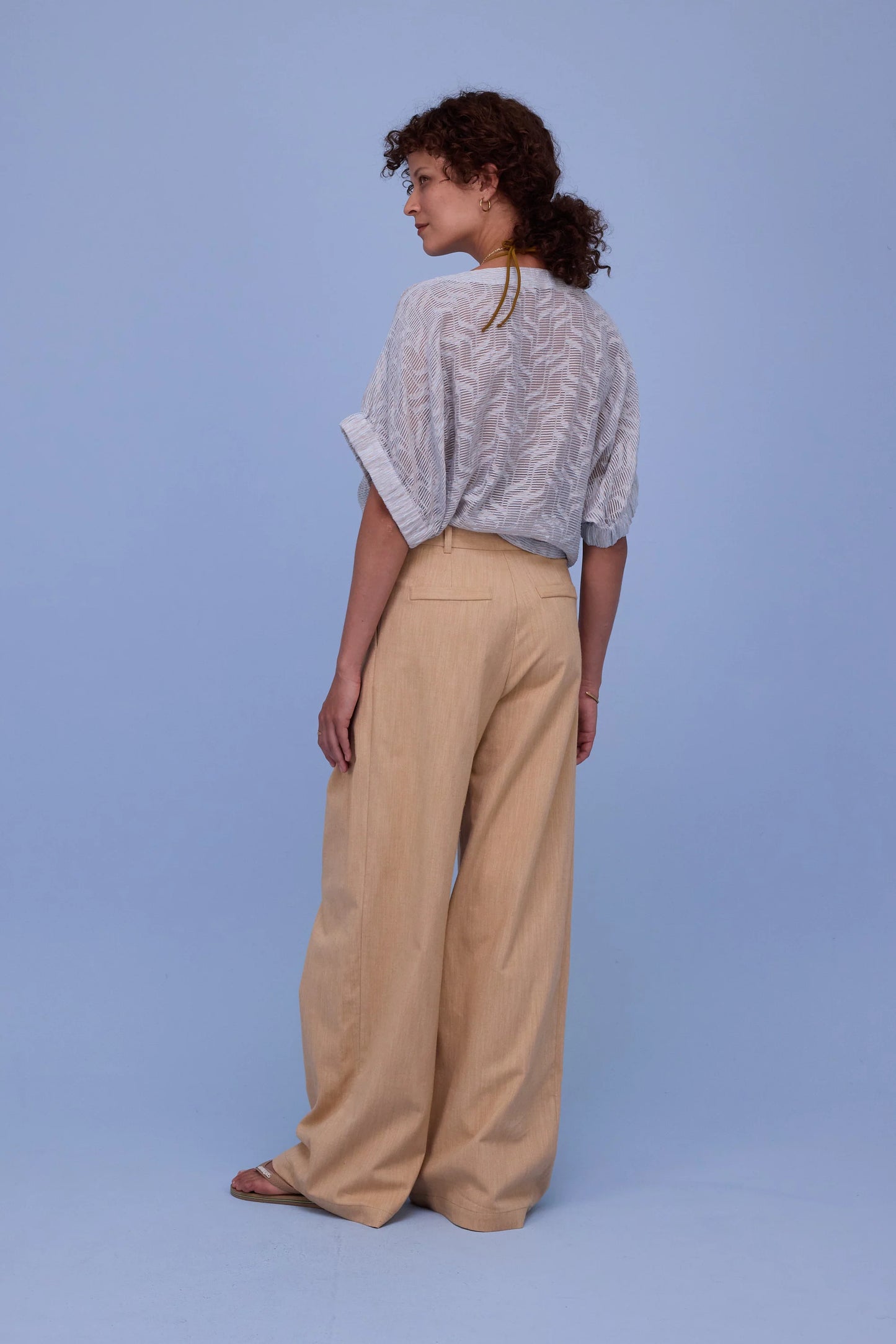 GERALDINE BLOUSE TRANSPARENT SKY BLUE STRIPES