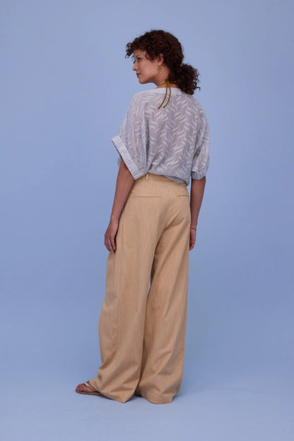 GERALDINE BLOUSE TRANSPARENT SKY BLUE STRIPES