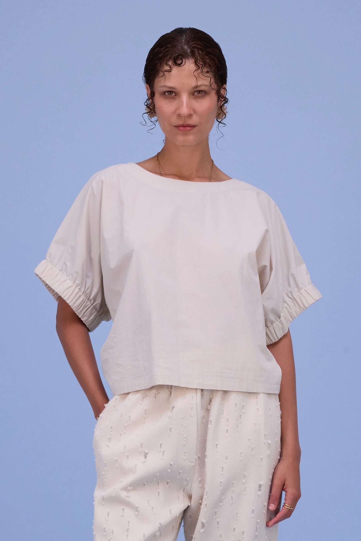 GERALDINE BLOUSE CHALK WHITE