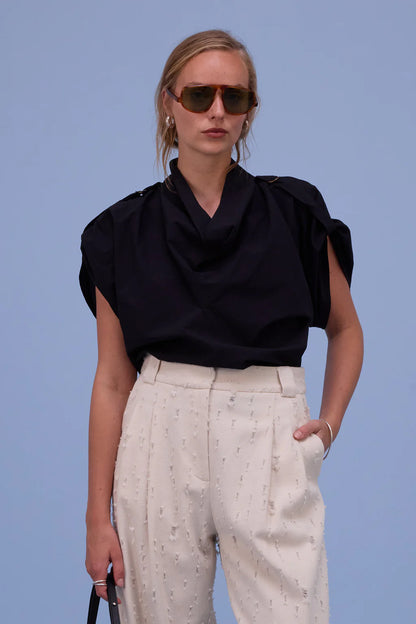 FLORA BLOUSE ZWART