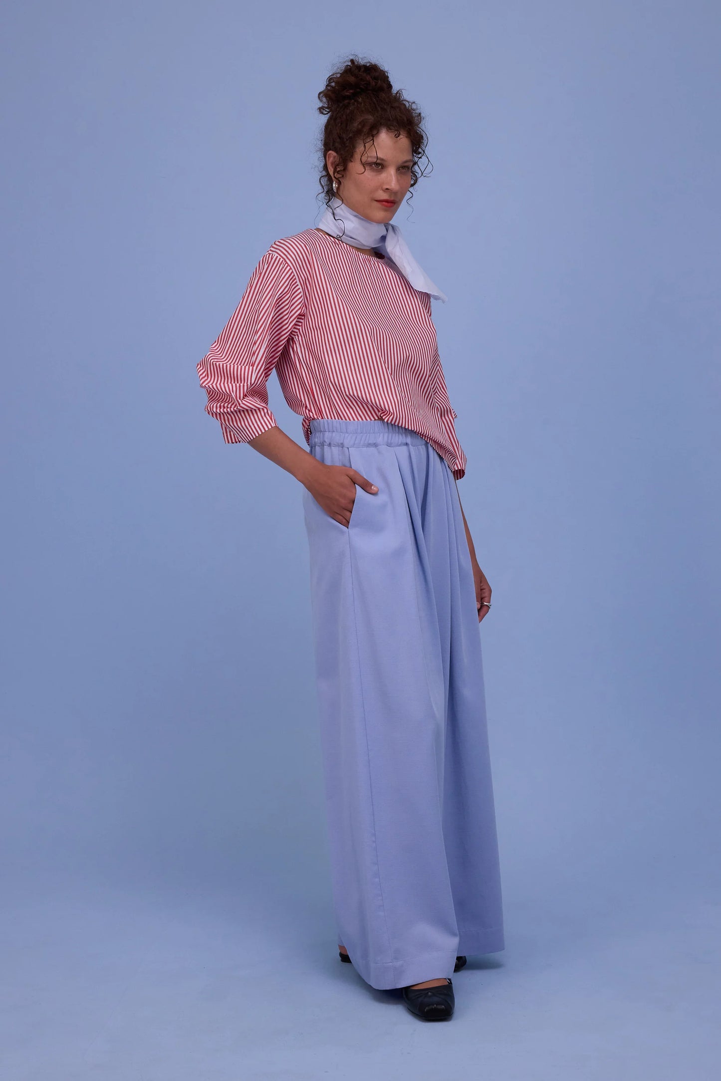 CAMILLE BLOUSE RED STRIPES