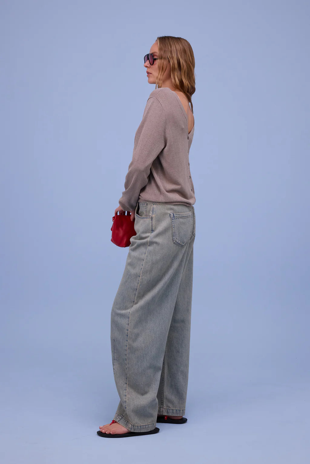 HIVAN BROEK SAND DENIM