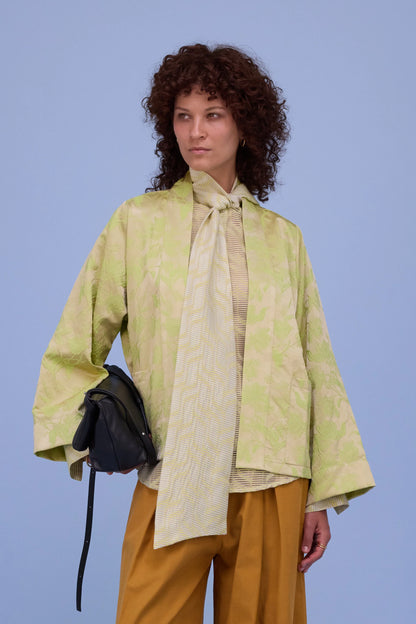 FLENN KIMONO  LIME GLOW JACQUARD