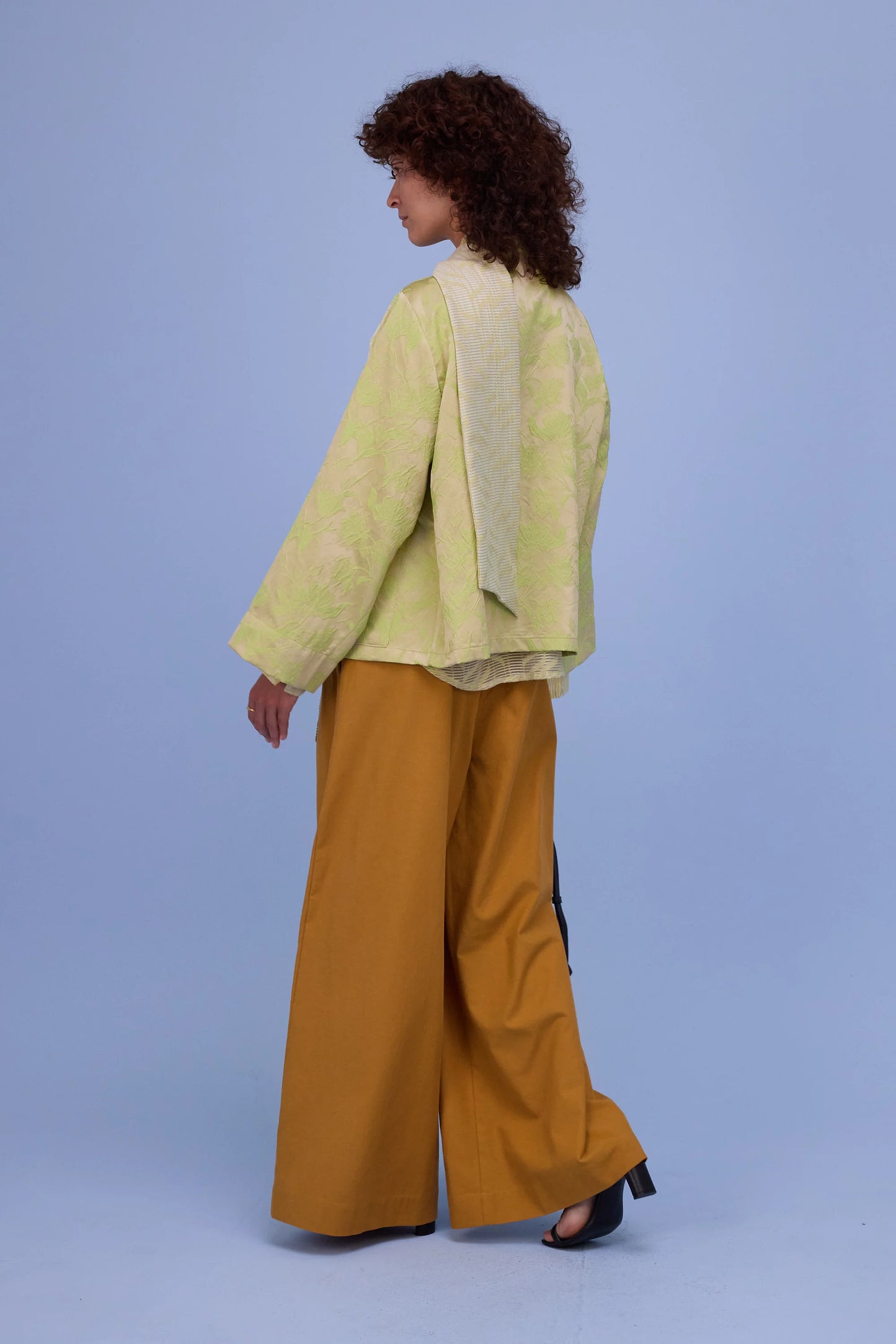 FLENN KIMONO  LIME GLOW JACQUARD