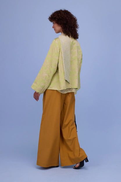 FLENN KIMONO  LIME GLOW JACQUARD