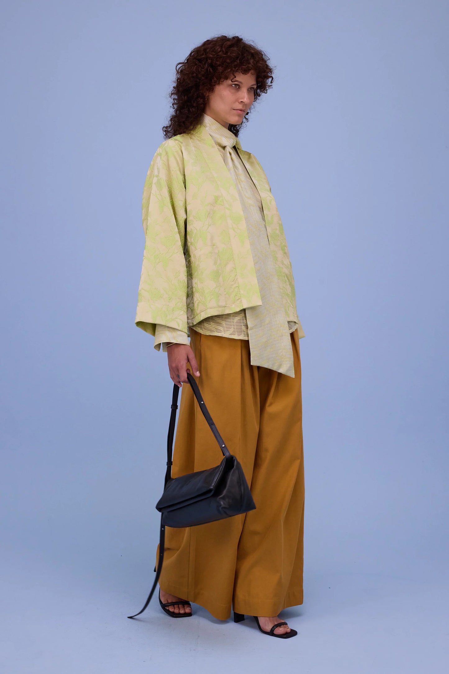 FLENN KIMONO  LIME GLOW JACQUARD