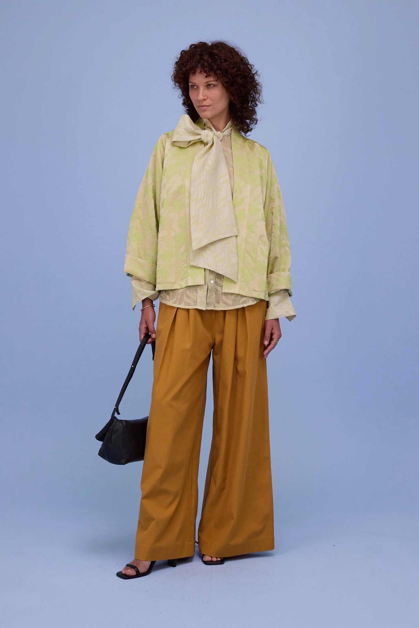 FLENN KIMONO  LIME GLOW JACQUARD