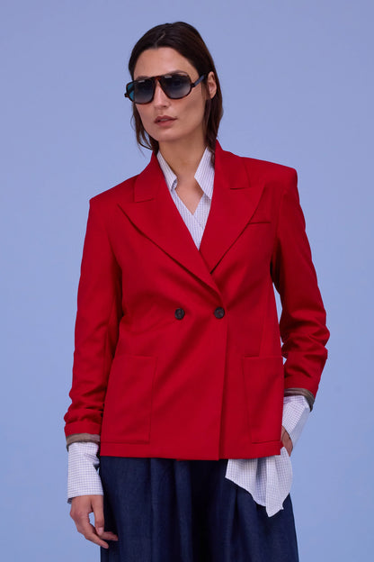 DAVOS BLAZER LIPSTICK RED