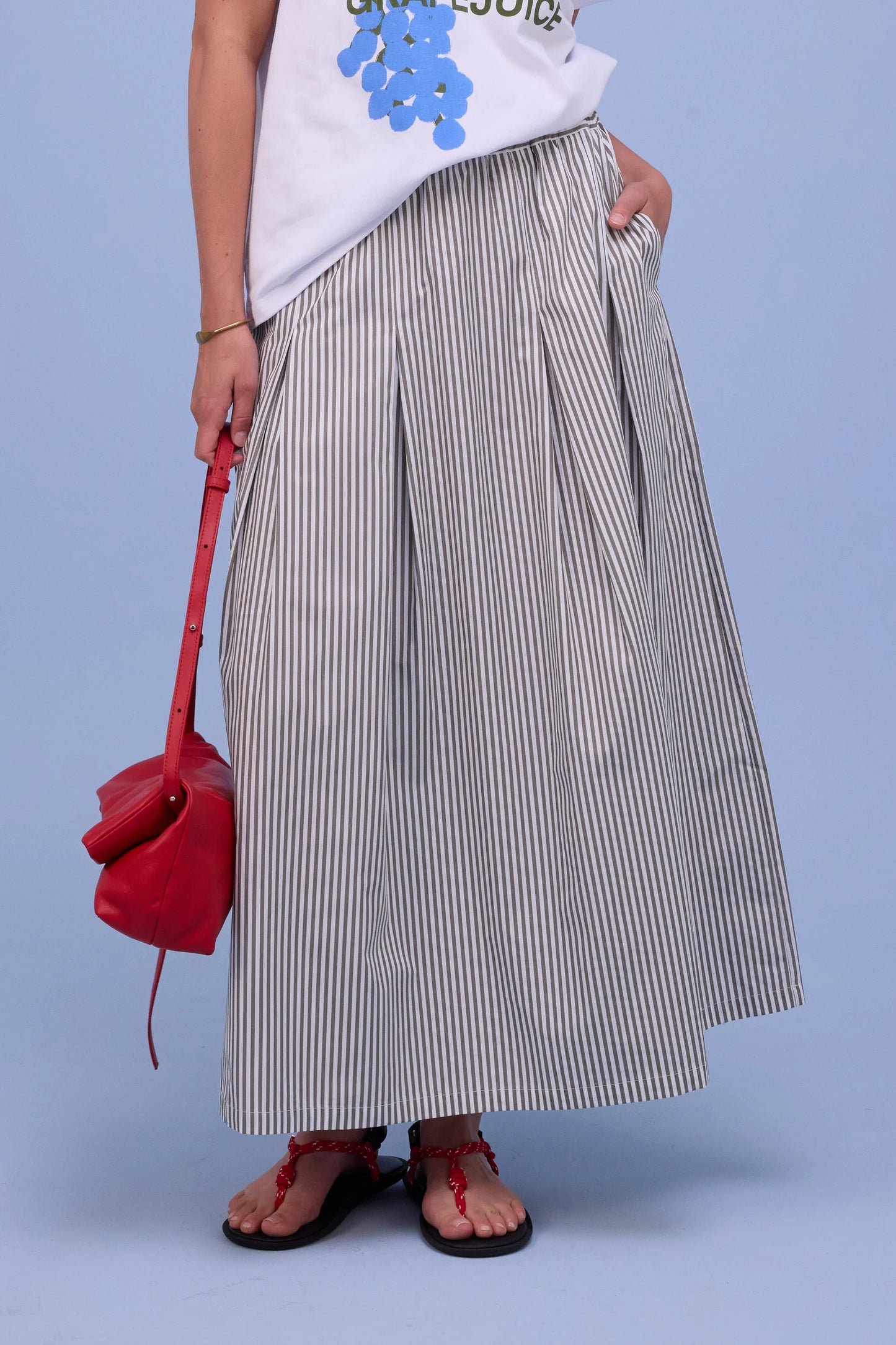 FIEKE ROK KHAKI STRIPES