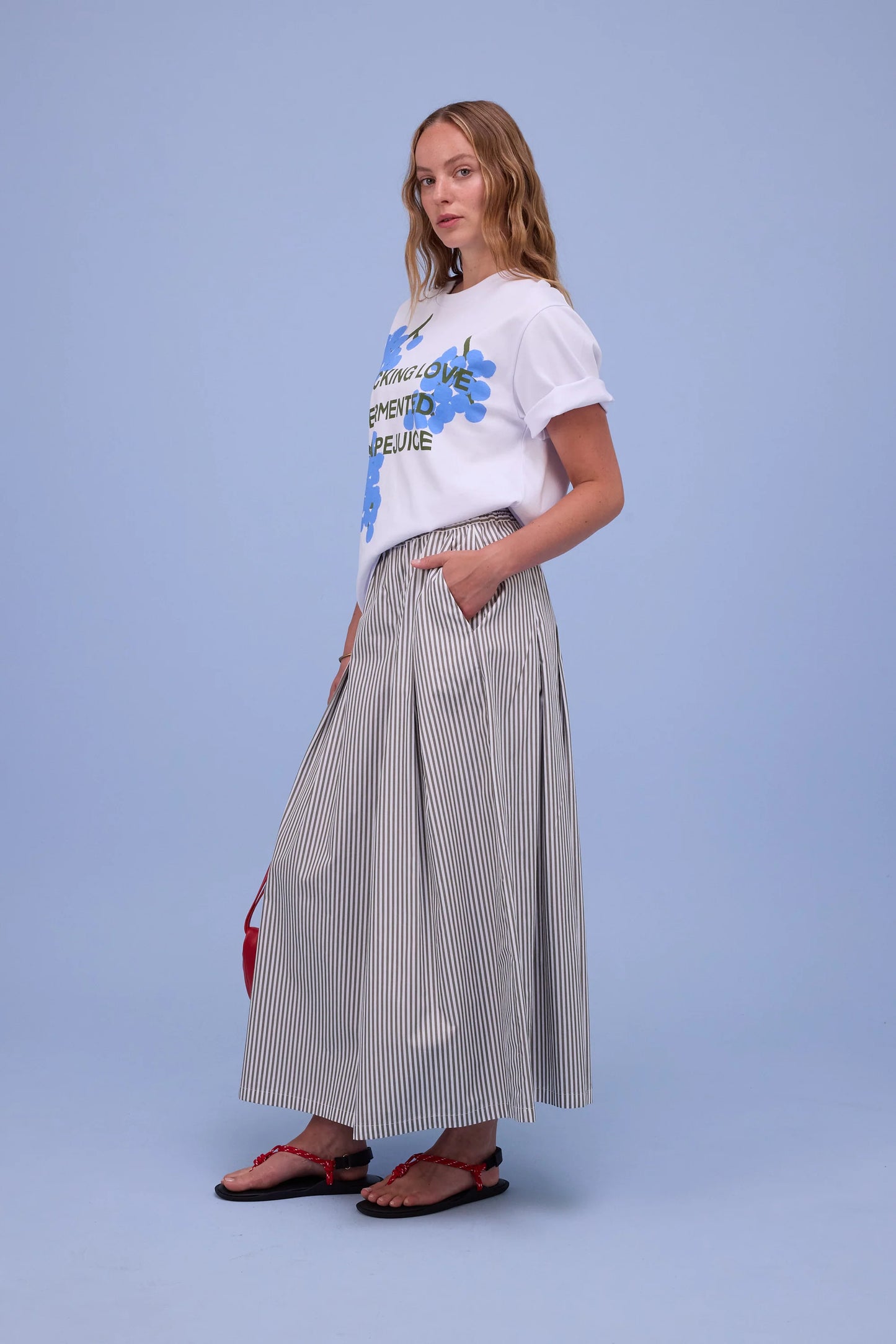 FIEKE ROK KHAKI STRIPES