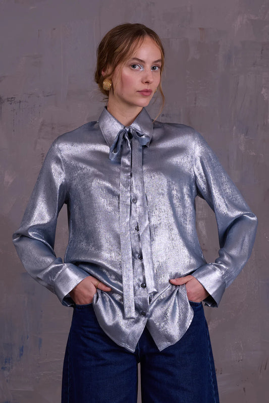 GODELIEVE HEMD SHINY SILVER