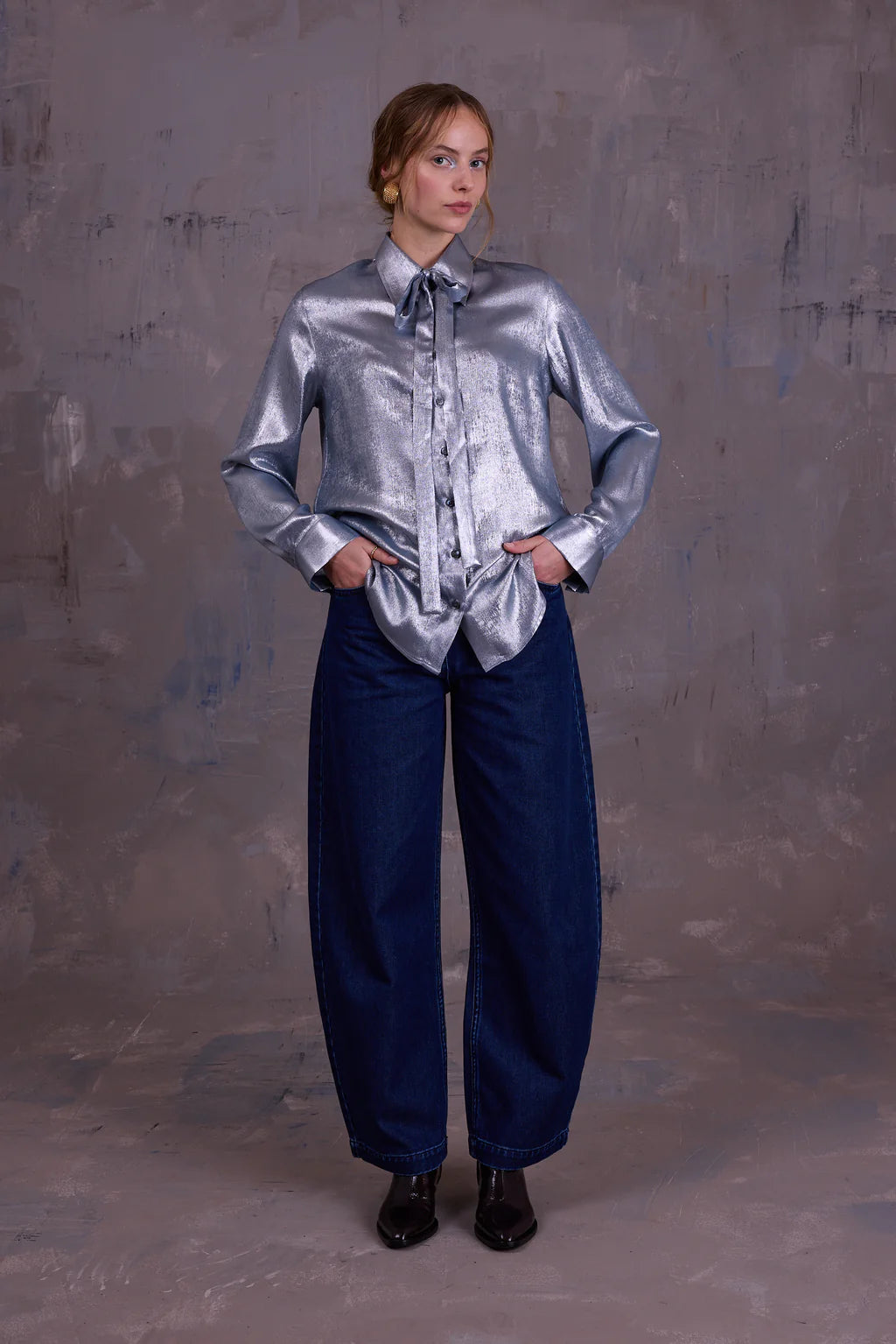 GODELIEVE HEMD SHINY SILVER