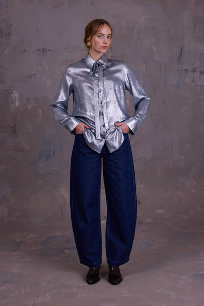 GODELIEVE HEMD SHINY SILVER