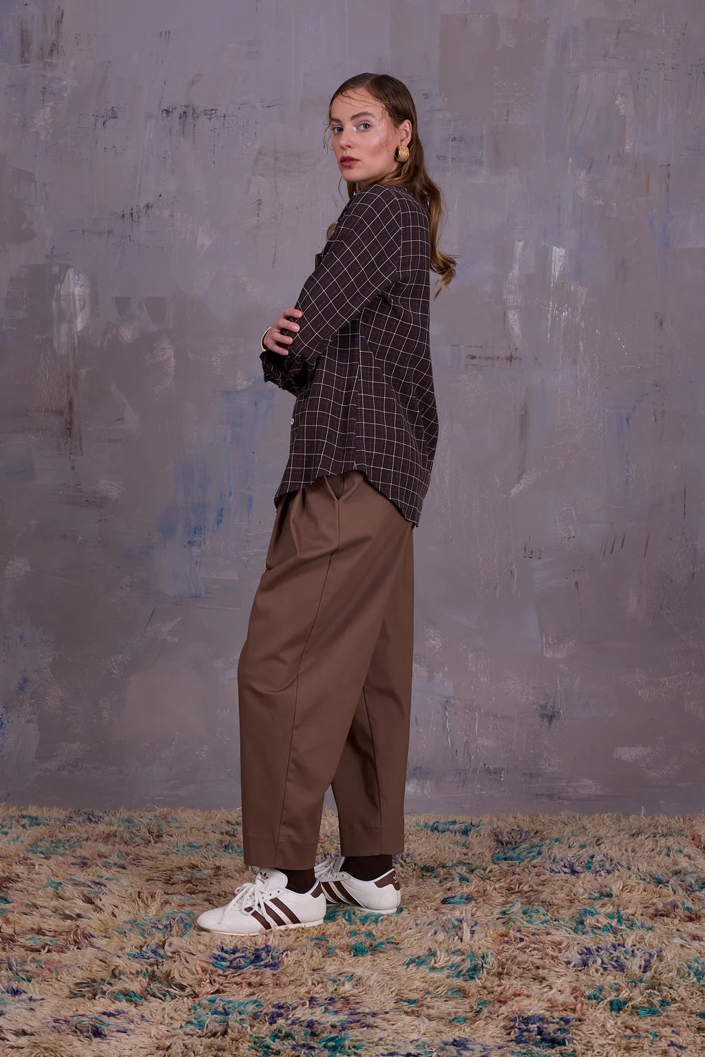 FILOU HEMD BROWN ECRU