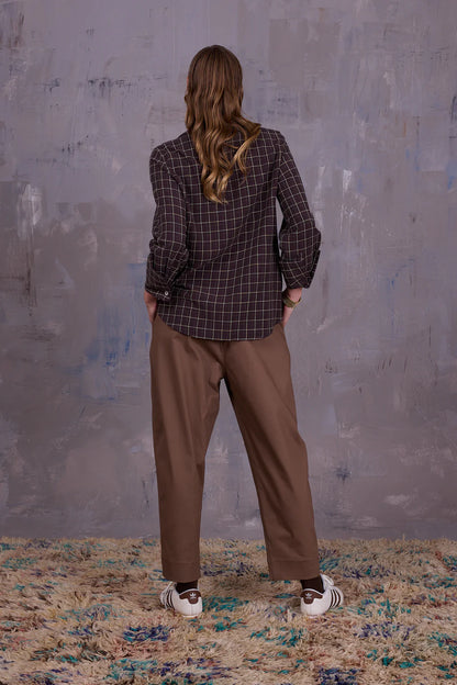 FILOU HEMD BROWN ECRU