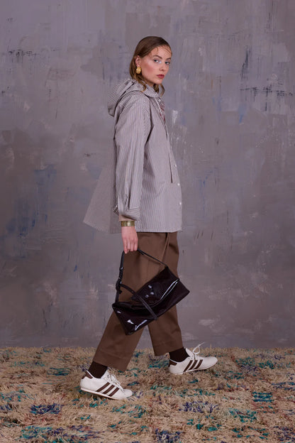 GONZOLA HEMD BROWN ECRU