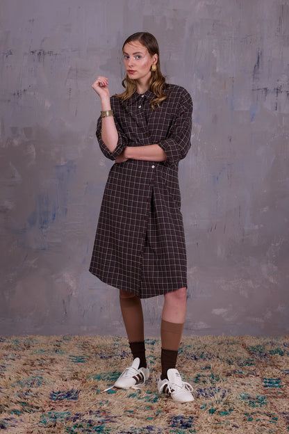 GARDENA JURK BROWN ECRU