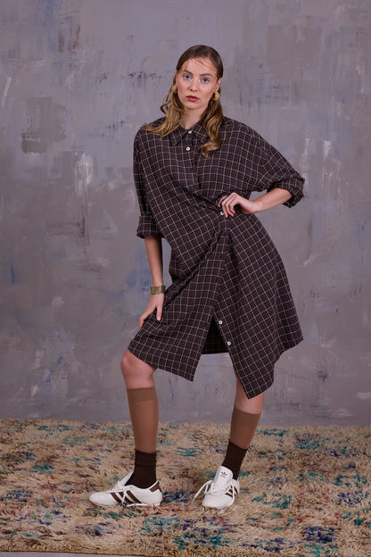 GARDENA JURK BROWN ECRU