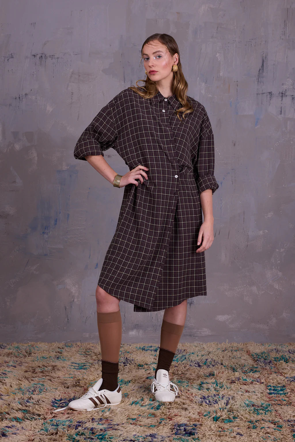 GARDENA JURK BROWN ECRU