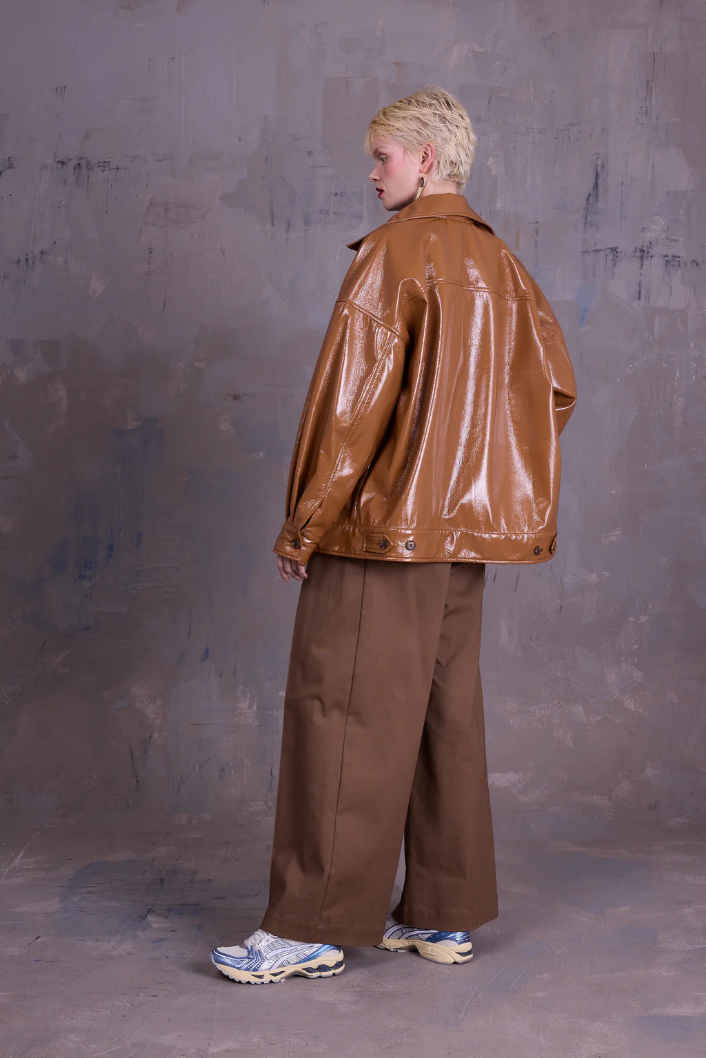 GERRIT JAS CAMEL FAUX LEATHER