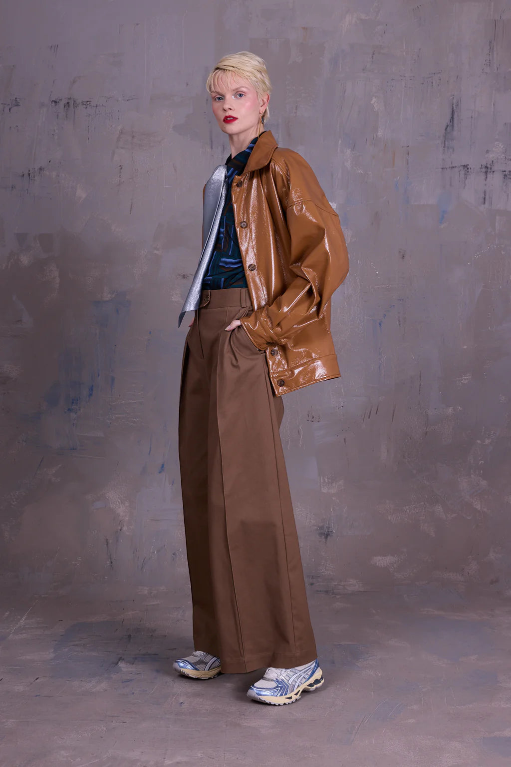 GERRIT JAS CAMEL FAUX LEATHER