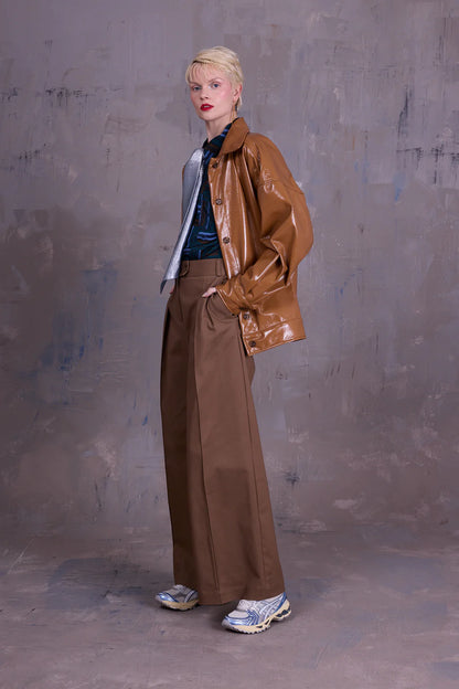 GERRIT JAS CAMEL FAUX LEATHER