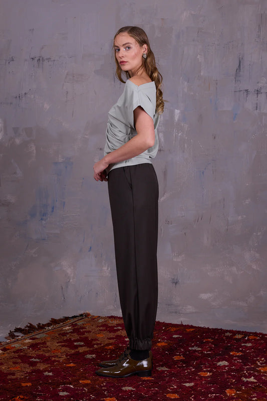 FINA BROEK BLACK OLIVE