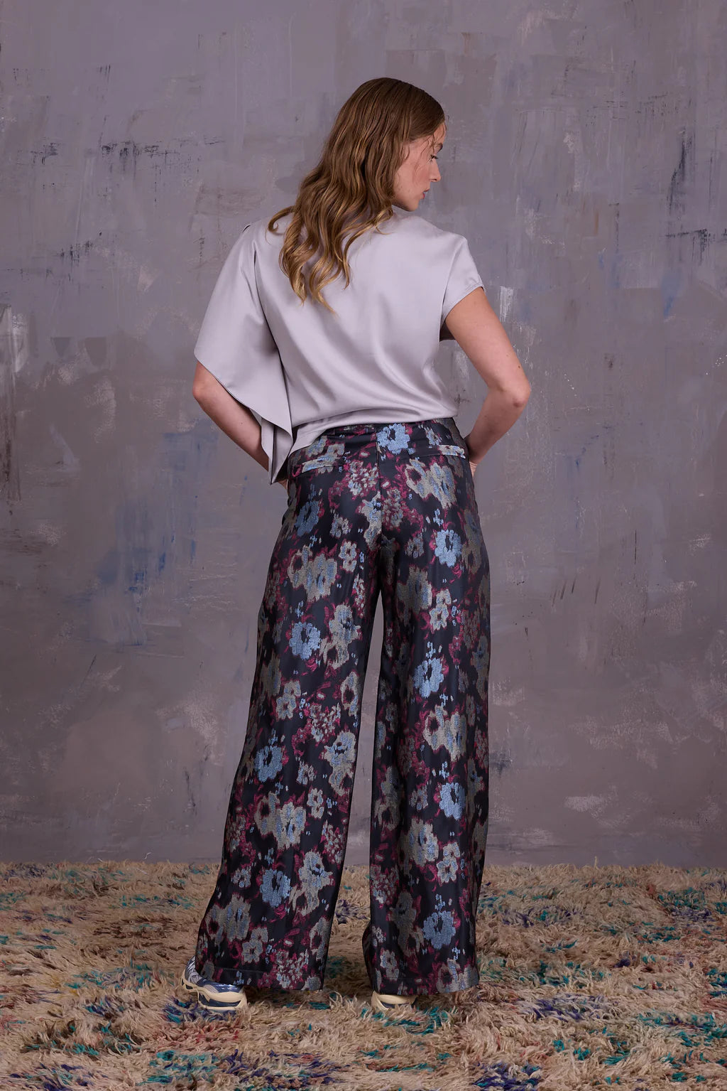 BOLIVAR BROEK BLUE JACQUARD