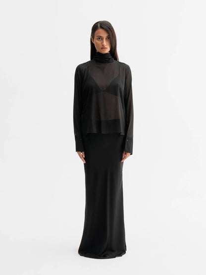 RIKA SEE-TROUGH SILK BLOUSE