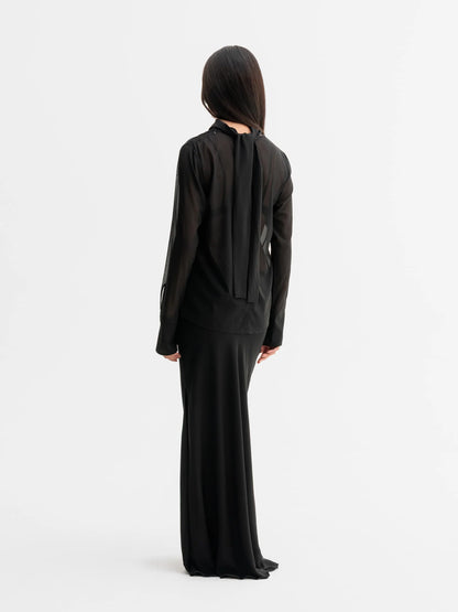 RIKA SEE-TROUGH SILK BLOUSE