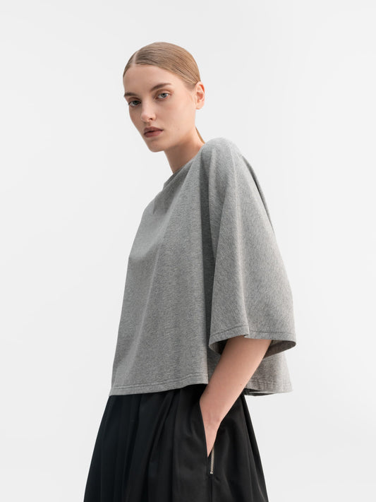 THEA JERSEY TEE GREY MELANGE