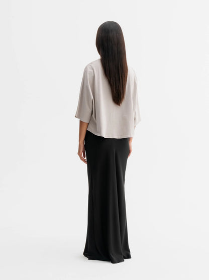 THEA JERSEY TEE - WASHED GREIGE