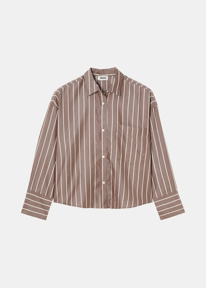 TENCEL STRIPE BOXY SHIRT