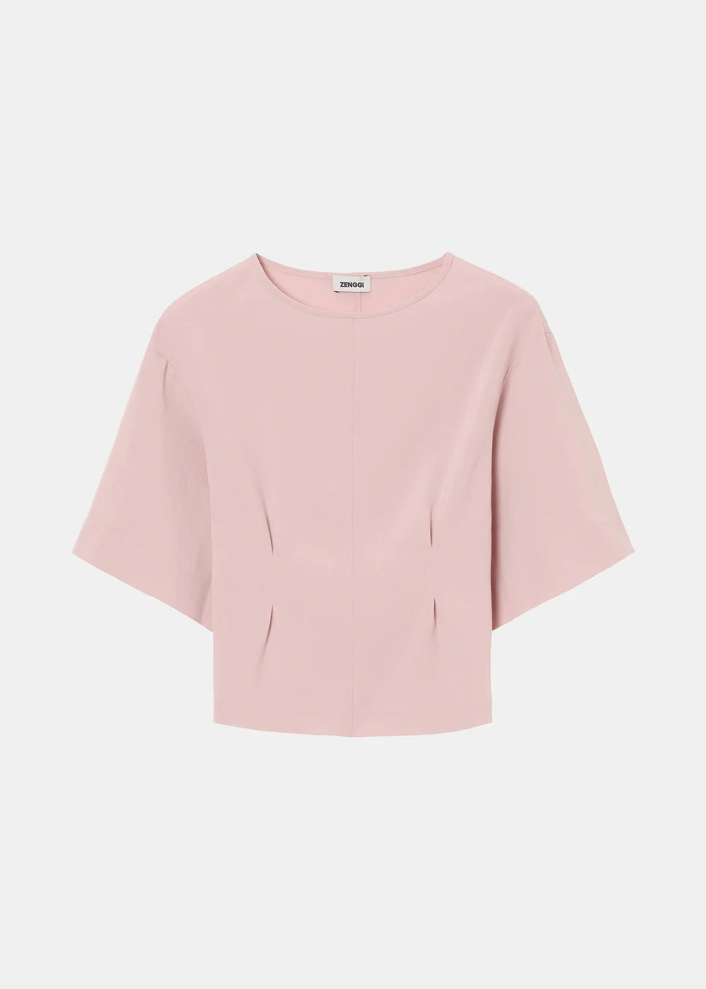 JAPANESE CRÊPE TEE TOP POWDER PINK