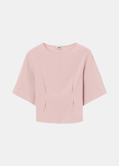 JAPANESE CRÊPE TEE TOP POWDER PINK