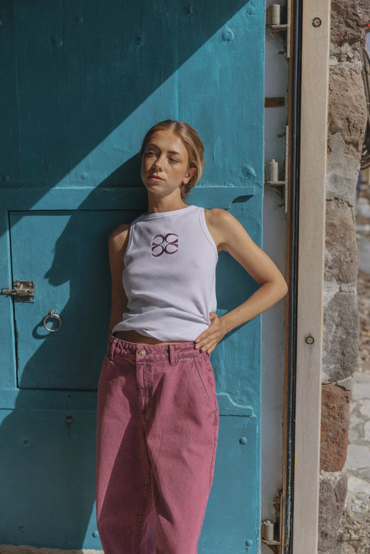 BALI TANK TOP WHITE BORDEAUX