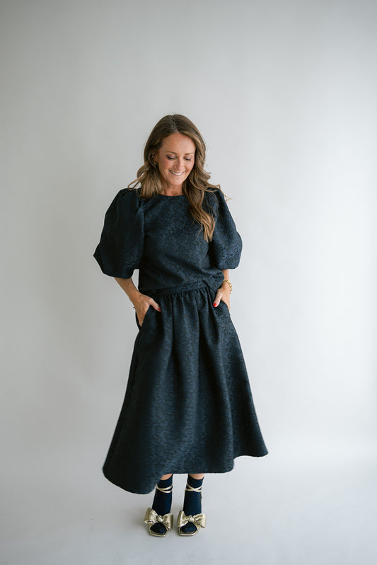 JULIA SKIRT NAVY FLOWER