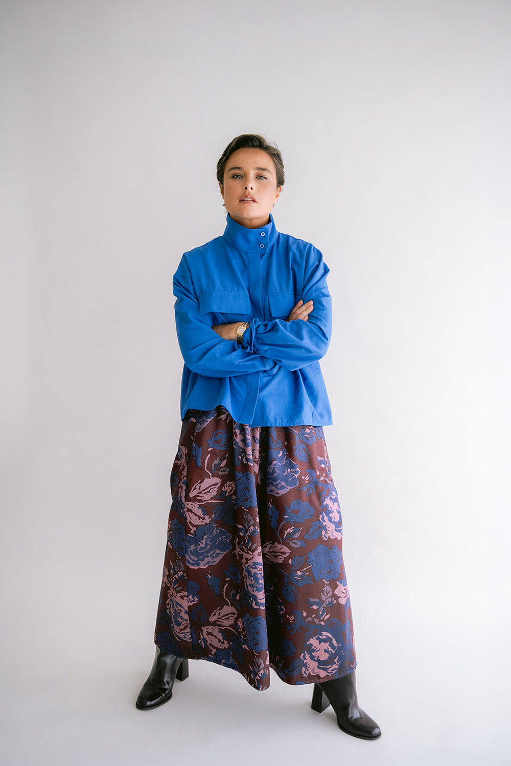 JULIETTE SKIRT BORDEAUX FLOWER
