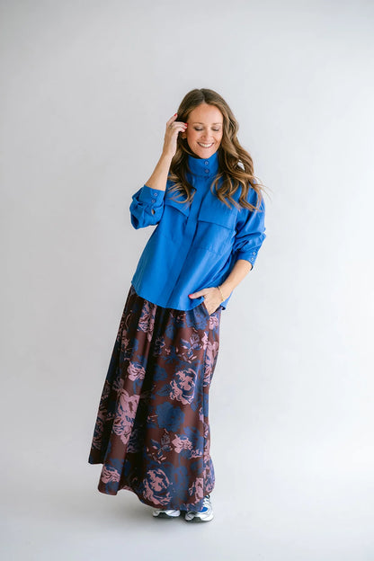 JULIETTE SKIRT BORDEAUX FLOWER