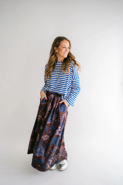 JULIETTE SKIRT BORDEAUX FLOWER