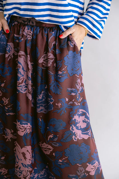 JULIETTE SKIRT BORDEAUX FLOWER
